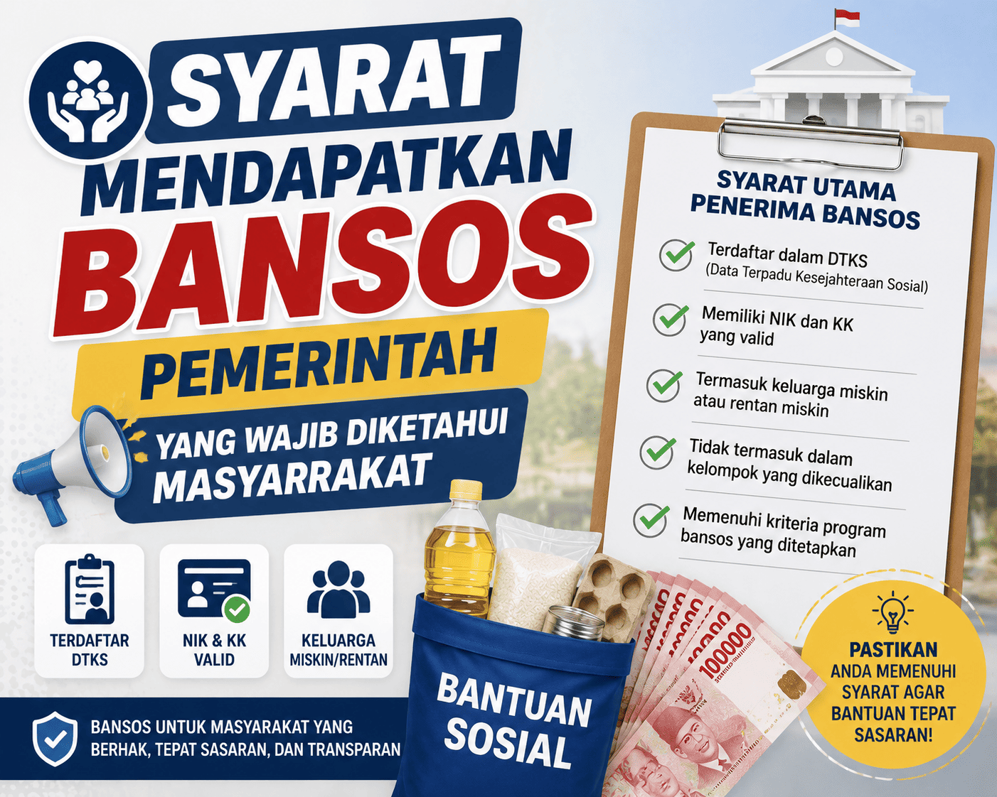 Syarat Mendapatkan Bansos Pemerintah yang Wajib Diketahui Masyarakat